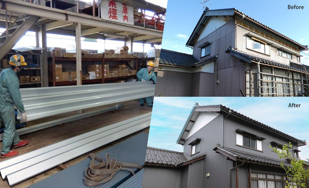 屋根工事や外壁リフォームに必要な材料は、社内において加工しています。